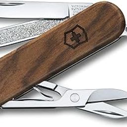 Victorinox Classic SD Wood Swiss Army Knife 58 mm, Walnut Wood, 0.6221.63-7