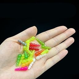 UJEAVETTE 50Pcs Stacked Fishing Beads Kit Fishing Lures Tackle for Perch Trout Walleye Fluorescent Green-image-6