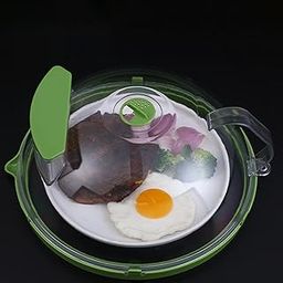 UJEAVETTE Transparent Microwave Cover with Steam Vents Holes Microwave Splatter Protection Guard Microwave Cooking Gadgets-image-86