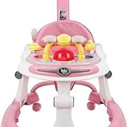 Steelbird Baby Walker with Parental Handle-Pink-image-73