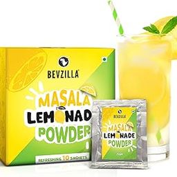Bevzilla Masala Lemonade Infused with Vitamin C | Handcrafted Instant Drink Premix | Refreshing Lemon Summer Drink | Makes Upto 50 Glasses|25*10 Sachets | Easy to Carry-5