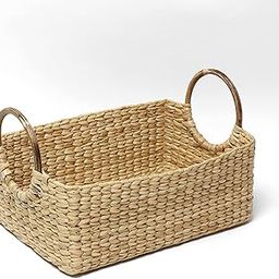 Habere India-All the Cultures Fabricating India Jute Storage Baskets | Cane or Bamboo Basket | Wicker Basket as Gift Hamper Basket | Wardrobe Basket (Beige, Rectangular 14x10x5 Inches)-picture-12