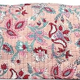 Block N Style Hanging Travel Toiletry Bag for Women | 100% Cotton Handblock Printed Makeup Cosmetics Pouch-1