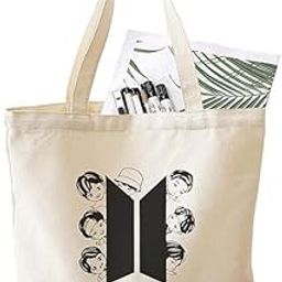 Canvas Tote Bag For Women & Man Printed Aesthetic Unisex Shoulder Zipper Lock bag White-93
