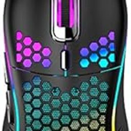 Tobo Wired Gaming Mouse Honeycomb Hollow Lightweight Design Luminous USB Wired Gaming Mouse with Seven Adjustable DPI Ergonomic Design for Desktop-TD-598KM-01.-30