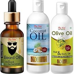 The Nile Beard Growth Oil 30 ML + Coconut Oil 150 ML + Olive Oil 100 ML, Combo Pack of 3 (280 Ml)-image-74