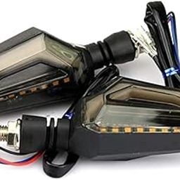 Kozdiko 4 Pcs D Shaped Bike 9 LED Turn Signal Lights Blinker Front & Rear Side Indicator Light for Bajaj Avenger 220 Street-8