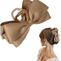 1 PCS Satin Bow Claw Clip | Large Hair Bow | Khaki Bow Hair Clip for Women - Casual & Formal Wear | Stylish and Elegant – Big Hair Bow | Non-slip Strong Hold | For Girls and Women |MULTICOLOR-image-39