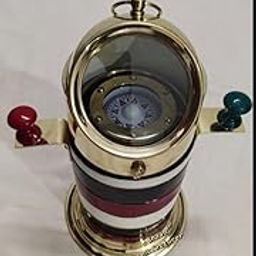 Handmade Nautical Gimbal Fully Brass Head & Base and Wood Body Style Antique Brass Ravan Compass, for Decorative, Home & Office (Aparaox 9 Inch Colourful)-image-73