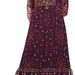 Women's Fit and Flare Ankle Length Polyester Flared Printed Dress-image-55