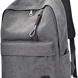 merishopp Vintage Canvas Backpack Satchel Rucksack School Travel Camping Gray| Mens Accessories | Backpacks, s & Briefcases|1 X Canvas Backpack-picture-41