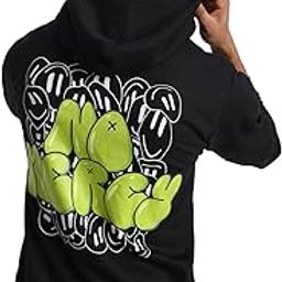 Cotton Fleece Regular Fit Hooded Sweatshirt Lastest Back Graphic Printed Winter Hoodies for Men (Available Colors: Marine Green, Marshmellow, Black, SOYA Bean, Orange & Blue)-image-35