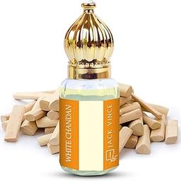 JACK VINCE White Chandan Attar | Pure Sandalwood Perfume | Long Lasting Alcohol-Free Attar for Men & Women | Natural Woody Fragrance | 6ml Roll On-53