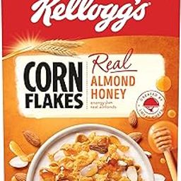 Kellogg's Corn Flakes Real Almond Honey 300g| High in Iron, Vitamin B1, B2, B3, B6 & C | Naturally Cholesterol Free | Corn Flakes, Breakfast Cereal-29