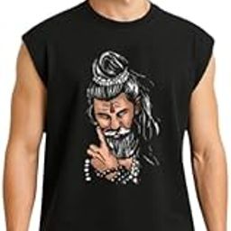 Unisex Graphic T-Shirt, Yeah Buddy Print, Cotton, Sleeveless, Round Neck, Regular Fit, Black-image-21