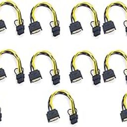 Sprressal 15PCS 15Pin Male to 8Pin(6+2) PCI-E Power Supply Cable 20cm Cable 15-Pin to 8 Pin 18AWG Wire for Graphic Card-image-74