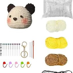 ArtBee DIY Crochet Animal Kit with Supplies Including Step-by-Step Instruction and Video Tutorials (White Panda)-image-17