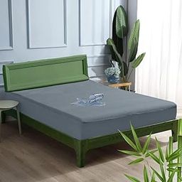 Trance Home Linen Bamboo King Size Mattress Protector | 100% Waterproof Bed Cover | Hypoallergenic Elastic Fitted Mattresses Protector (Grey | 78x72 inch |Fits Upto 10 Inch)-image-2