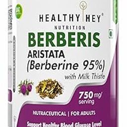 HealthyHey Nutrition Berberis Berberine 95% with Milk Thistle Vegetable Capsules, 60 Count-19