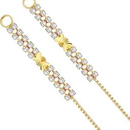 Vighnaharta 1 one gram gold Plated alloy Kanchain Ear chain kanoti Ear Thread Ear to Ear Chain for Women and Girls[VFJ1089KC]-image-1