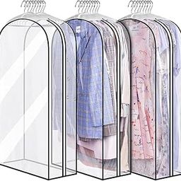 HASTHIP® 3PCS Clear Garment Bags for Hanging Clothes, Hanging Clothes Storage, Suit Bags for Closet Storage and Travel-image-19