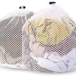 Heavy-Duty Commercial Mesh Laundry Bag | Durable Net Washing Bag with Drawstring Closure for Clothes, Delicates, and Laundry Organization | Ideal for Home, Gym, Travel, and Commercial Use -Pack of 2-25