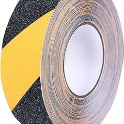 PGT PREMIER GREEN TECH Anti Skid Anti Slip Self-Adhesive Waterproof tape for Slippery Floors, Staircase, Ramps and Outdoor/Indoor Stairs (Yellow-Black)-image-2