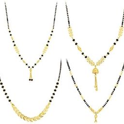 Pleasing Gold Plated Mangalsutra Pendant Combo for Women (CBMP100883)-image-11