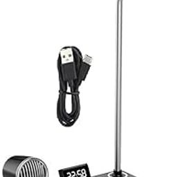 LED 4 in 1 Desk Lamps for Home Office, Wireless Charger Small Desk Lamp with Bluetooth Speaker, Touch Lamps for nightstand, Reading Night Light with Alarm Clock,Dimmable,Side Table Lamp-18