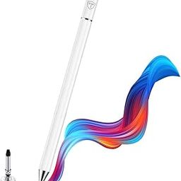 Tukzer Universal Stylus Pen for Smartphone/Tablet/iPad/Pro/Air/iPhone/iOS/Android/All Touch Screens Devices| Fine Point Disc Tip, Lightweight Aluminum Body Magnetic Cap Drawing Writing (White)-9