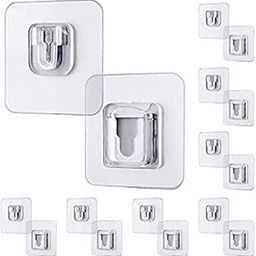 Plastic Self Adhesive Male Female Wall Hooks 6 Kg Max Magic Transparent Sticker Hooks for Hanging Mobile Case Spike Guards Toilet Brush Photo Frames Bathroom Kitchen Accessories, 4 Pcs-image-25