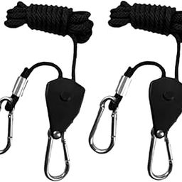 LOOM TREE® 2X Ratchet Hangers Rope Hangers for Light Fixtures Hydroponic Grow Gardening 2.4m Rope | Yard Garden & Outdoor Living | Gardening Supplies | Hydroponics & Seed Starting-image-2