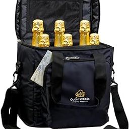 Outer Woods Insulated 6 Bottle Cooler Bag | with 6 Units of Ice Gel Packs | Wine Cooler Bag | Beer Cooler Bags | Insulated Bag | Fits 6 Full Size Bottles (Navy)-picture-9