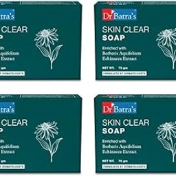Dr Batra's Skin Clear Soap, Enriched with Berberis aquifolium,Echinacea & Tea Tree Oil, Protection from infections, Reduces itching, scaling, burning & redness (75g, Pack of 4)-22