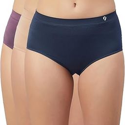 High Rise Solid Pack of 3 Seamless Hipster Underwear Combo for Lady (M, Multicolor)-32