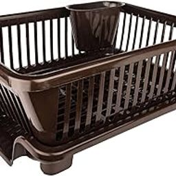 RADIANT Basket Drainer & Dish Drainer Basket for Kitchen/Utensil Stand for Kitchen/Dish Drying Rack with Drainer/Bartan Stand/Dish Rack for Kitchen (Brown, Plastic)-image-31