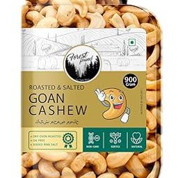 Forest Found Oven Roasted And Salted Cashew Nuts (900 Gm) | W320 Grade| Premium Crunchy Kaju | Low Sodium, Oil Free, Roasted By Dry Roasting Technique-image-57