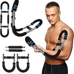 Twister Arm Trainer Chest Workout Equipment - 66-110lbs Adjustable Resistance Upper Body Muscle Strength Builder Clip Exerciser for Men - Home Gym Wrist Exercise Pectoral Strengthener Bar Device-19