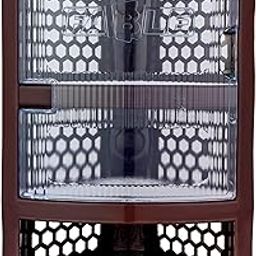 Nabhya Multi Purpose Plastic Corner Rack with Door Wall Mount Bathroom Corner Storage Shelf for Kitchen, Living Room, Bathroom (Color Random)-25