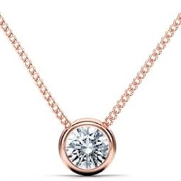 Solitaire Round Shaped Necklace For Women Girls Fashion 1.10 Carat Natural Diamond vvs1 Clarity Rose Gold Pendant Real Heera Stone-image-73