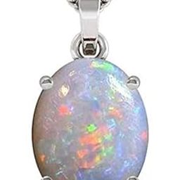 9.25 Ratti 8.40 Carat Opal Silver Pendant Origional and Certified by Natural Opel Stone Locket unheated and untreated for Men and Women By Lab Certified-image-30