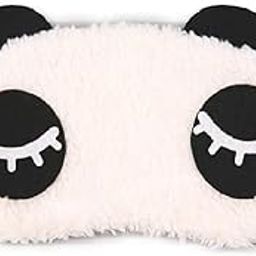 Awestuffs Panda Sleeping Plush Nap Eye Shade Cartoon Blindfold Long Eyelashes Sleep Cover Travel Rest Patch Mask (White, 18 x 11 cm)-image-29