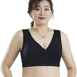 munaafi Women's Maternity Nursing Bra Wirefree Cotton Front Button Closure Breastfeeding Pregnancy Bra Underwear Comfy Bralette-picture-22
