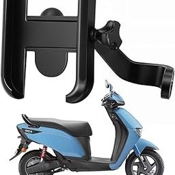 WHIPONE Metal CNC Mobile Holder for Scooter, Scooty & Motorcycle Compatible for Honda QC1, Mirror Mount, 360° Rotation, Strong Anti-Slip Grip, Wide Adjustable Fit for All Smartphones (Black)-13
