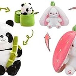 Adorable 2-in-1 Convertible Panda & Bunny Plush Toys with Blanket | Cute, Soft & Functional for Kids-image-45