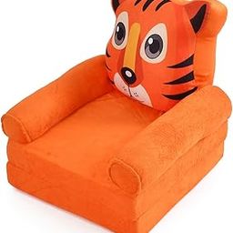 Blenzza Deco™ Kids Foldable Sofa Cum Bed for Sitting, Sleeping, Decoration & Gift Purpose- Bear (0-2 Years) (Tiger)-picture-19