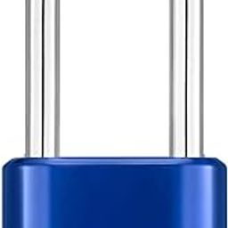 DELSWIN Heavy Duty Padlock Combination Lock - 4 Digit Combo Lock with 2.5 Inch Long Shackle, Outdoor Waterproof Padlock for Gate, Fence, Shed, School & Gym Locker (Blue,1Pcs)-5