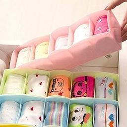 Anii Socks Organizer/Socks Sub Compartment Storage Box/Plastic Socks Storage Box Makeup Organizer Color May Vary (Pack of 2)-image-59