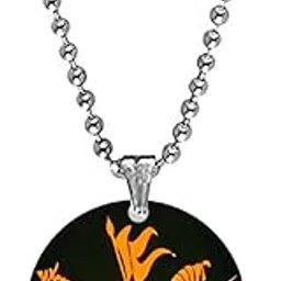 afh Chatrapati Orange Acrylic Pendant with Bead Chain | Shivaji Maharaj Necklace-picture-45