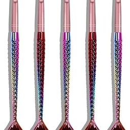 INOG 5Pcs Acrylic Nail Art Brush Set Mermaid Handle Nail Flower Painting Pen Nail Gradient Brushes UV Gel Builder Manicure DIY Tools-15